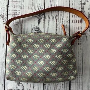 Vintage Y2K D&B Signature Monogram Denim Blue Red/Pink Canvas Leather Handbag